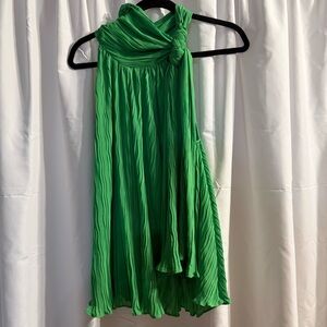 Glam Kelly Green Green Halter Blouse - Size Large